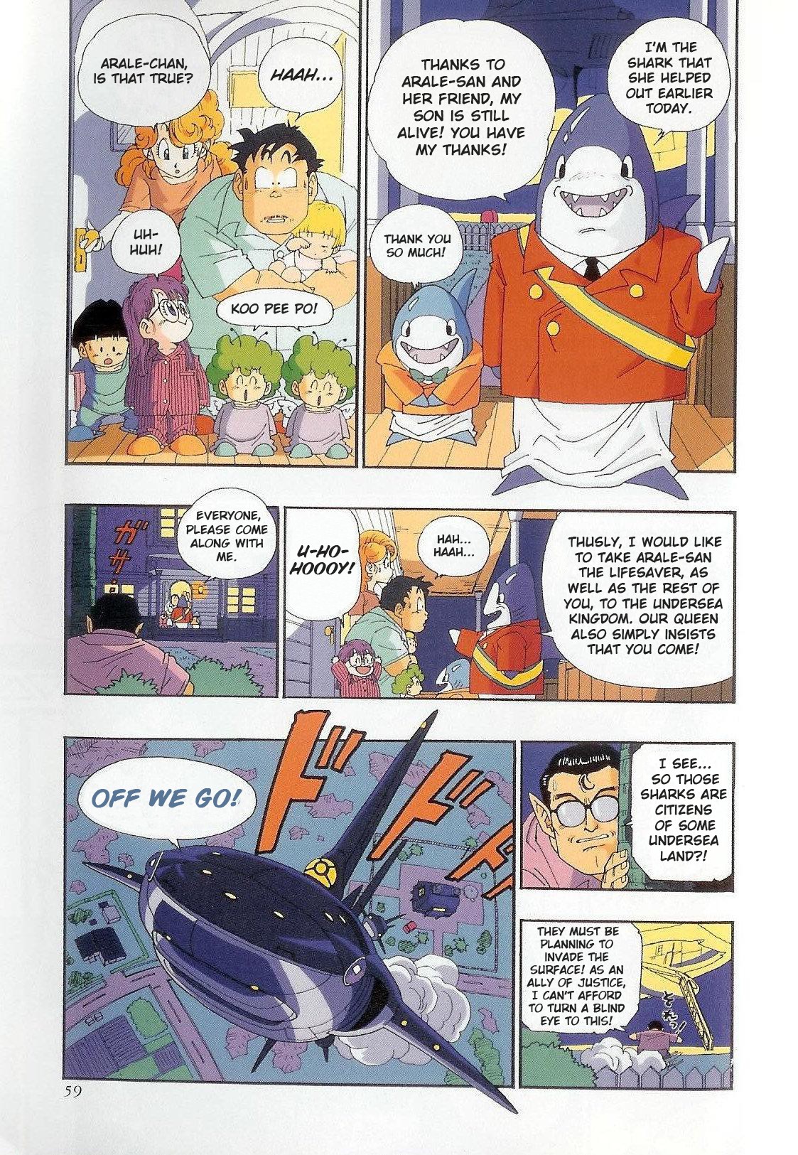 The Brief Return of Dr. Slump Chapter 4 page 7 - Chapter 4: Escorted by the Rescued Shark