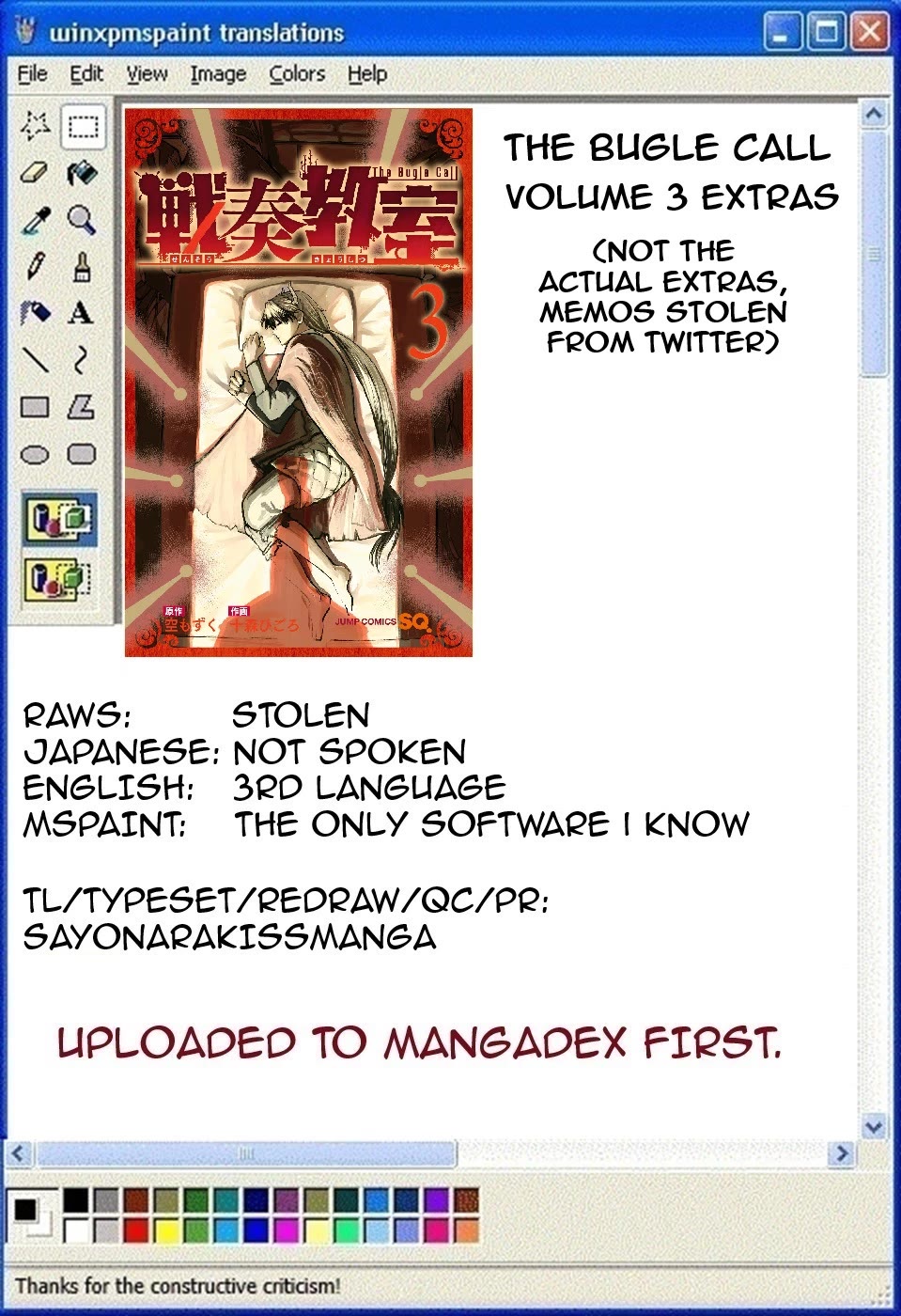 The Bugle Call Chapter 10.1 page 1 - Chapter 10.1: Volume 3 Extras