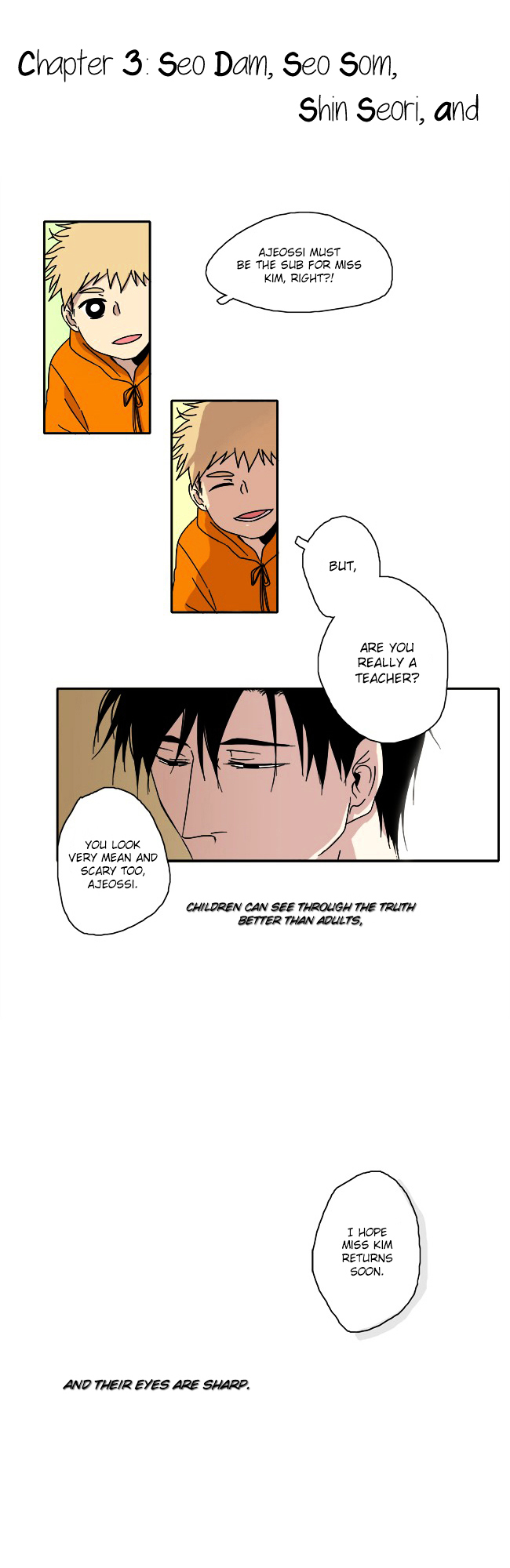 The Children's Teacher, Mr. Kwon Chapter 3.2 page 2 - Chapter 3 v2 : Seo Dam, Seo Som, Shin Seori, and