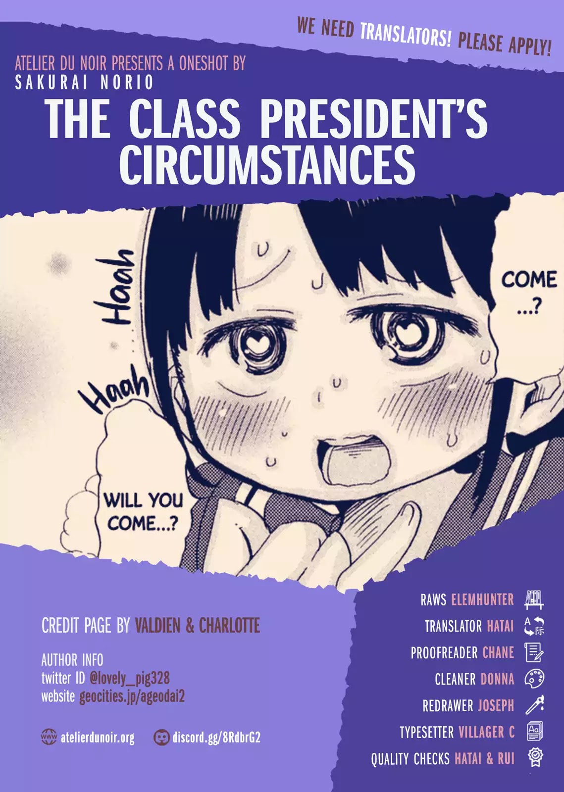 The Class President's Circumstances Chapter 0 page 1 - Chapter 0: Oneshot