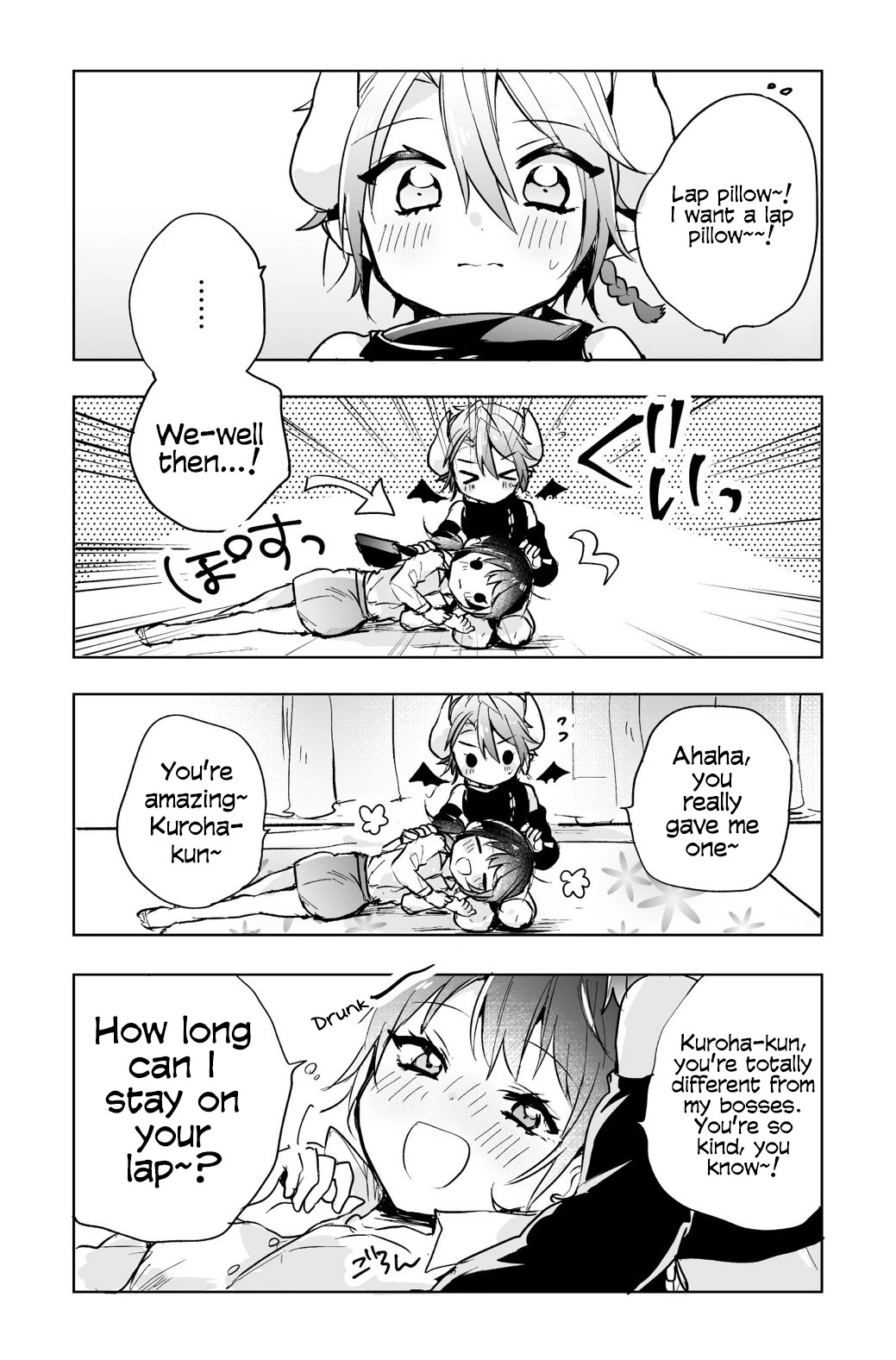 The Corporate slave OL and the demon shota Chapter 10 page 2 - Chapter 10: The corporate slave wanted to destroy her black company, so, she summoned a demon, but he let her try his lap pillow