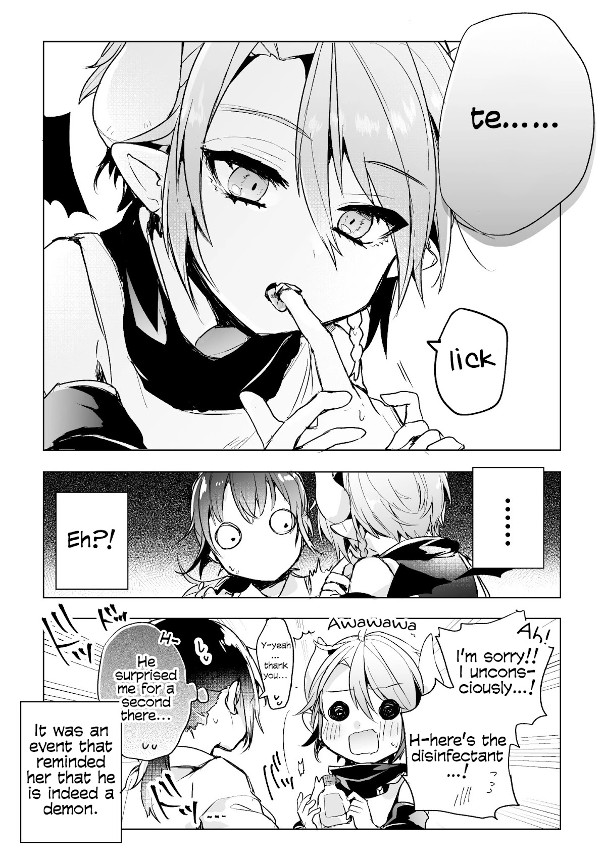 The Corporate slave OL and the demon shota Chapter 13 page 2 - Chapter 13: The corporate slave wanted to destroy her black company, so, she summoned a demon, but he saw blood and…
