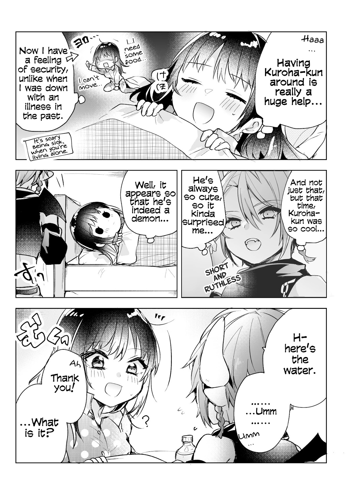 The Corporate slave OL and the demon shota Chapter 18 page 2 - Chapter 18: The corporate slave wanted to destroy her black company, so, she summoned a demon, but he’s nursing her back to health