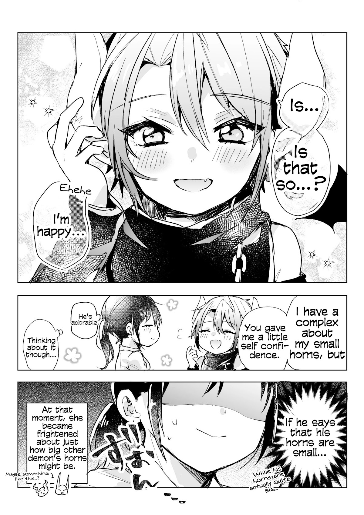 The Corporate slave OL and the demon shota Chapter 24 page 3 - Chapter 24: The corporate slave wanted to destroy her black company, so, she summoned a demon, but he is conscious about the size of his horns