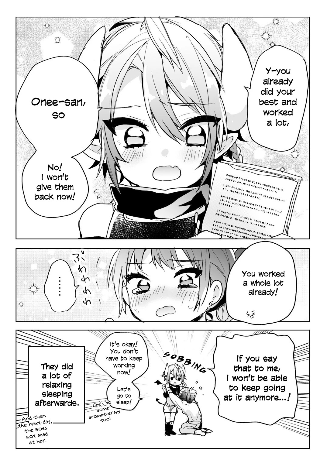 The Corporate slave OL and the demon shota Chapter 3 page 3 - Chapter 3: The corporate slave wanted to destroy her black company, so, she summoned a demon, but he hinders her in overtime work