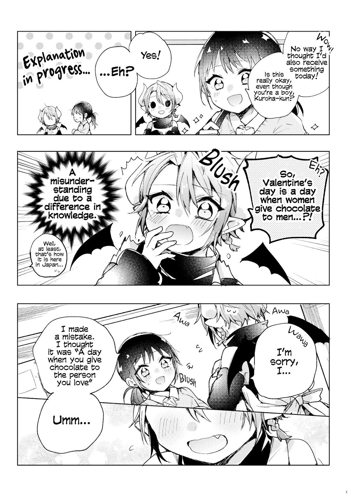 The Corporate slave OL and the demon shota Chapter 34 page 2 - Chapter 34: The corporate slave wanted to destroy her black company, so, she summoned a demon, and gave him Valentine’s Day chocolate but...