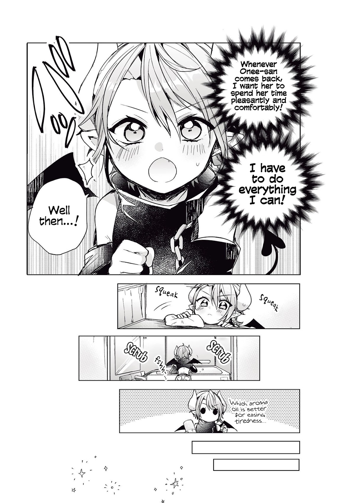 The Corporate slave OL and the demon shota Chapter 38 page 7 - Chapter 38: The corporate slave wanted to destroy her black company, so, she summoned a demon, and he’s watching the house