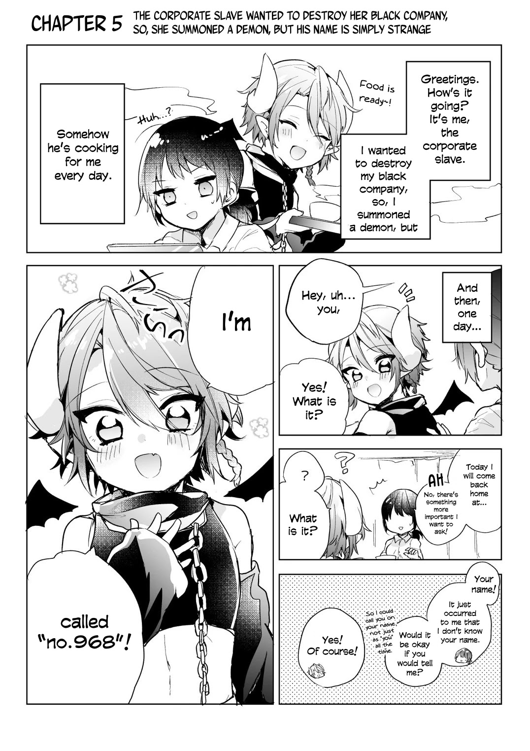 The Corporate slave OL and the demon shota Chapter 5 page 1 - Chapter 5: The corporate slave wanted to destroy her black company, so, she summoned a demon, but his name is simply strange