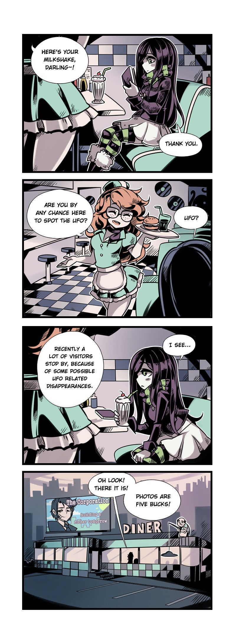 The Crawling City Chapter 2 page 3 - Chapter 2 : Milkshakes & UFO's