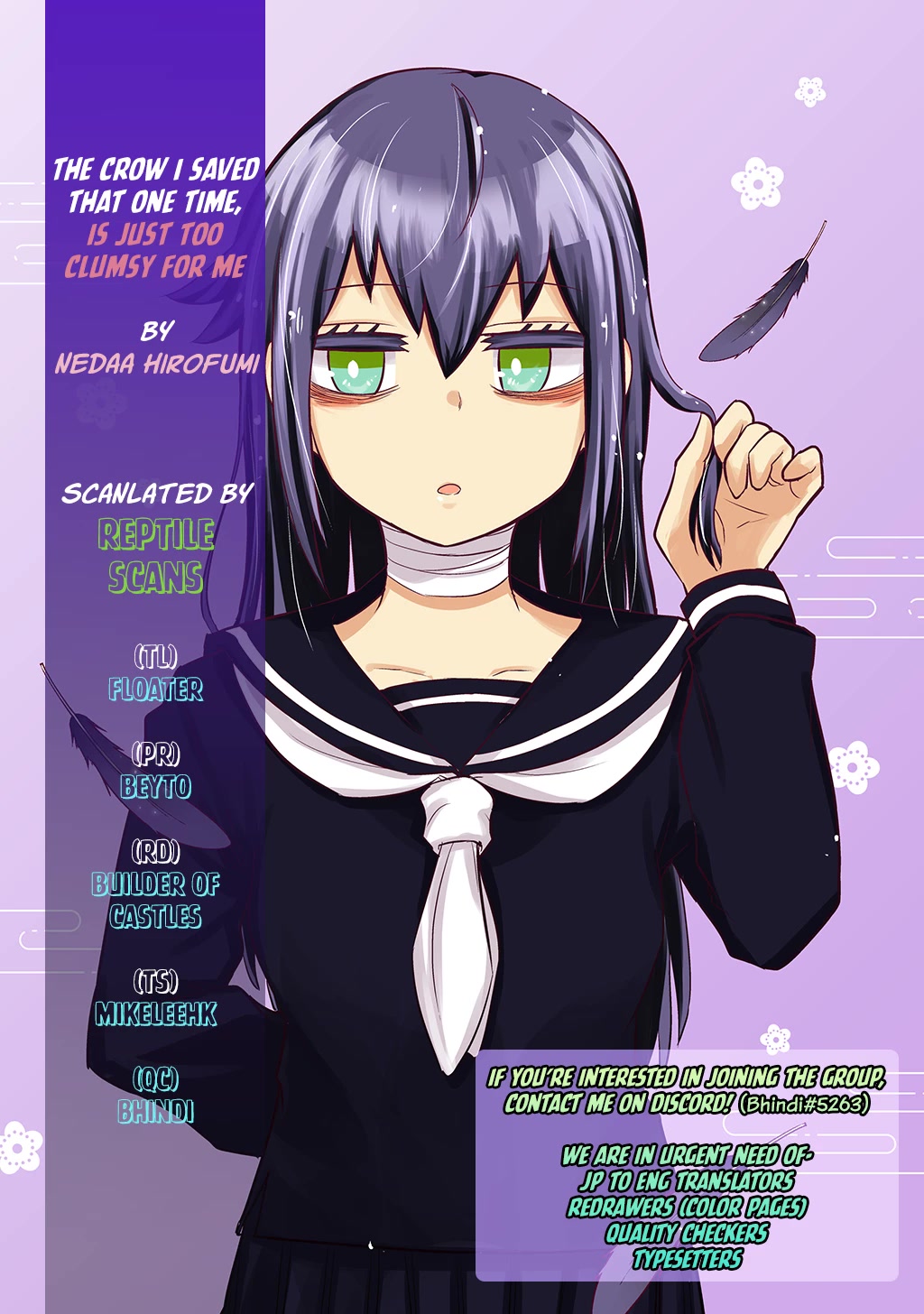 The crow I saved that one time, is just too clumsy for me Chapter 1 page 5 - Chapter 1
