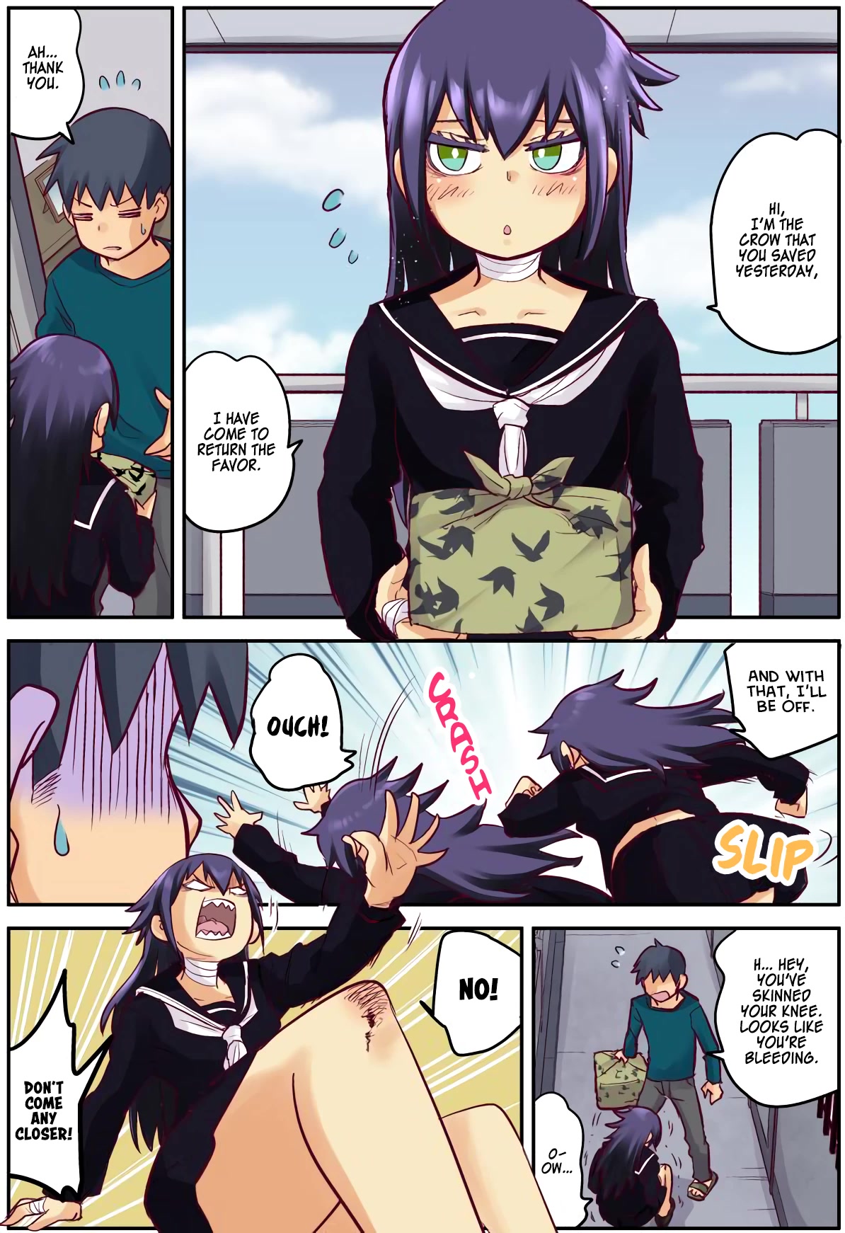 The crow I saved that one time, is just too clumsy for me Chapter 11 page 2 - Chapter 11