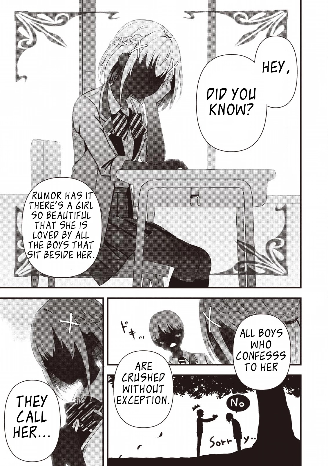 The Cute Girl Sitting Next to Me Is Trying to Make Me Fall in Love With Her as a Way to Ridicule Me, but the Tables Were Turned on Her Before She Knew It Chapter 1 page 1 - Chapter 1
