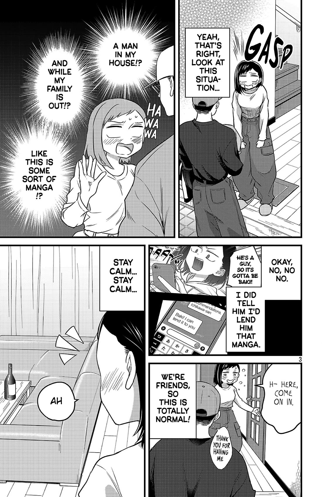 The Dangers in My Heart: The Romantic Comedy Won't Start Chapter 10 page 3 - Chapter 10: I'm Just Lending Him Manga Pt. 1
