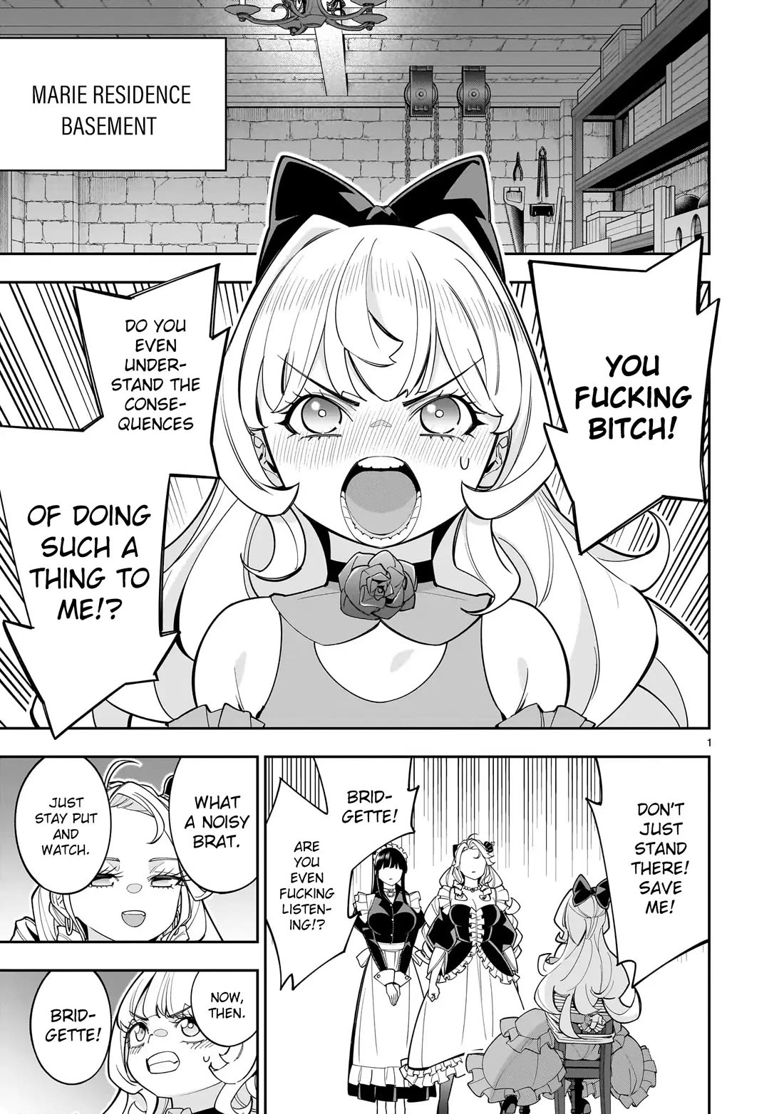 The Death Defying Princess Creates a Yuri Harem to Survive Chapter 9 page 1 - Chapter 9: Such A Vulgar Swine