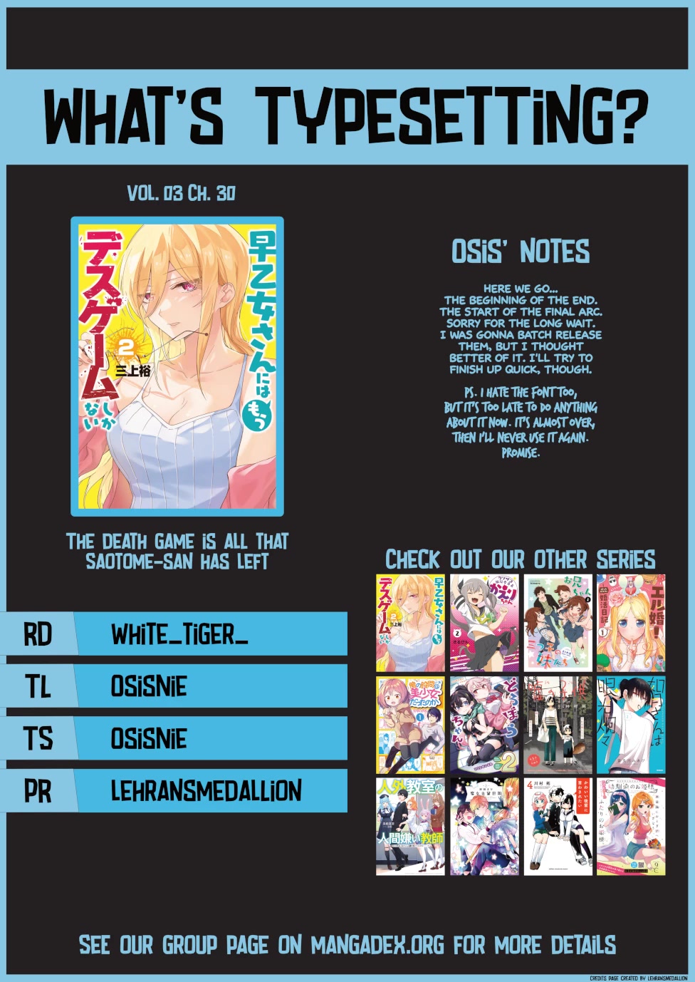 The Death Game Is All That Saotome-san Has Left Chapter 30 page 11 - Chapter 30: Nothing but a raid.