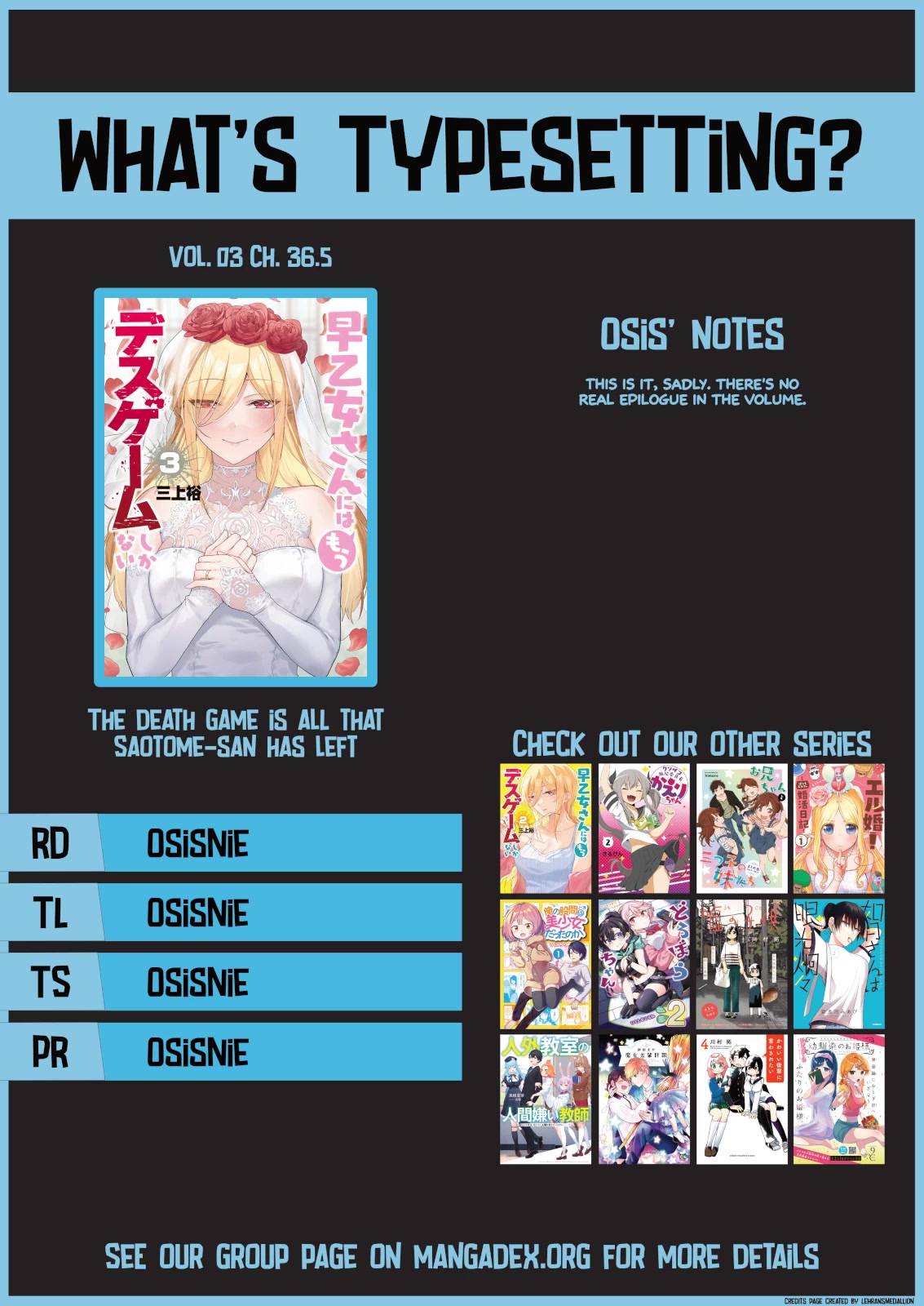 The Death Game Is All That Saotome-san Has Left Chapter 36.5 page 14 - Chapter 36.5: Volume Extras