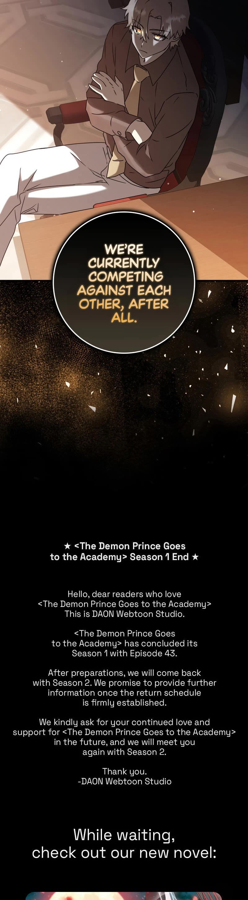 The Demon Prince goes to the Academy Chapter 43 page 44 - Chapter 43: Season 1 END