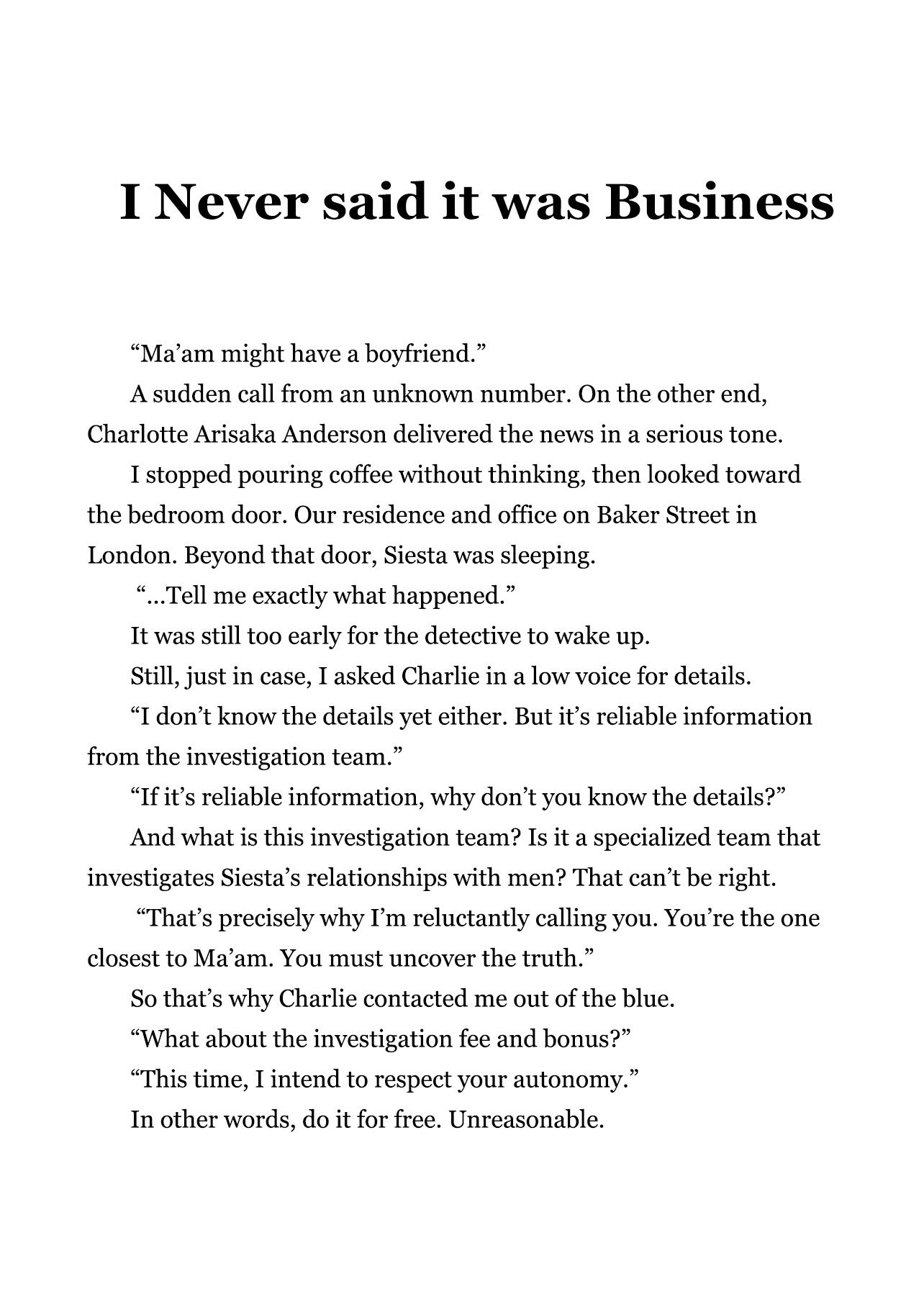 The Detective Is Already Dead - The Lost Memory Chapter 9.5 page 2 - Chapter 9.5: SS: I Never said it was Business