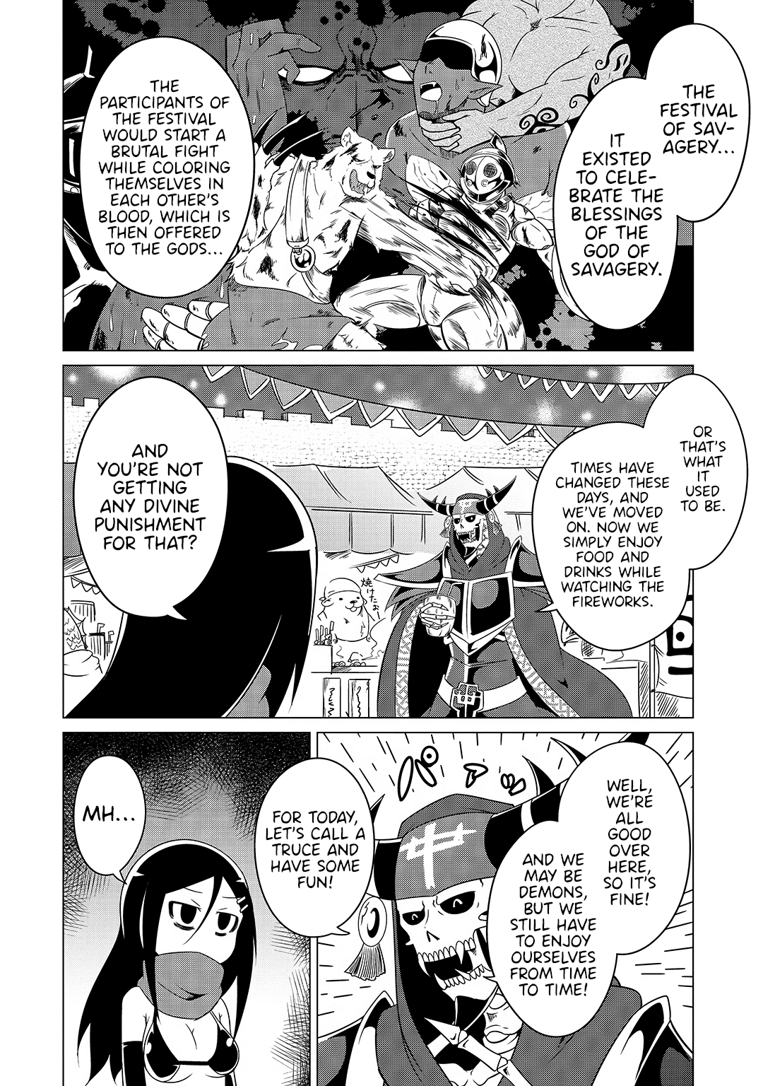 The Devil is Troubled by the Suicidal Heroine Chapter 14 page 4 - Chapter 14: The Festival of Savagery Begins!
