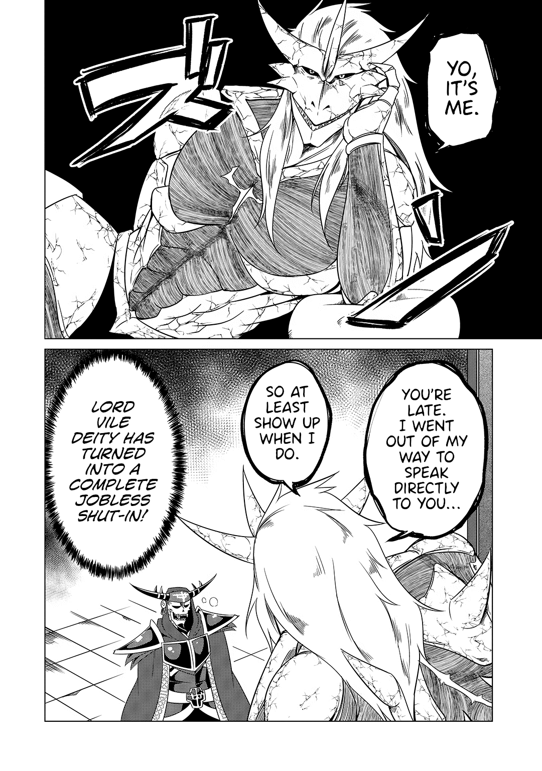 The Devil is Troubled by the Suicidal Heroine Chapter 16 page 2 - Chapter 16: The unemployed Vile Deity is causing nothing but trouble for the Demon Lord!