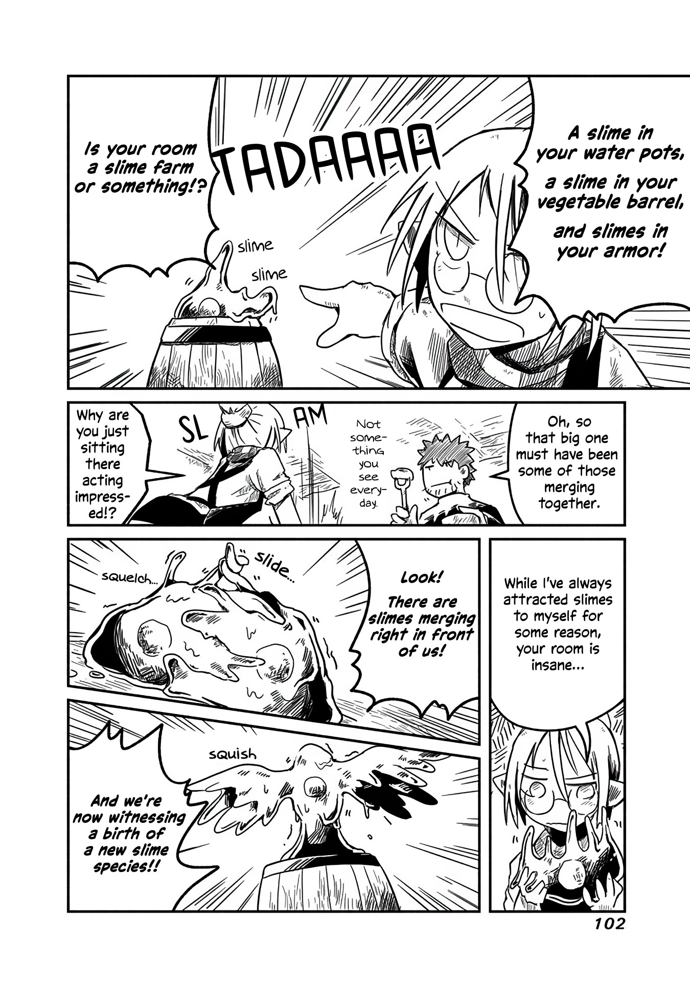 The Dragon, the Hero, and the Courier Chapter 11 page 13 - Chapter 11: Yoshida, the Slime, and the Home Visit