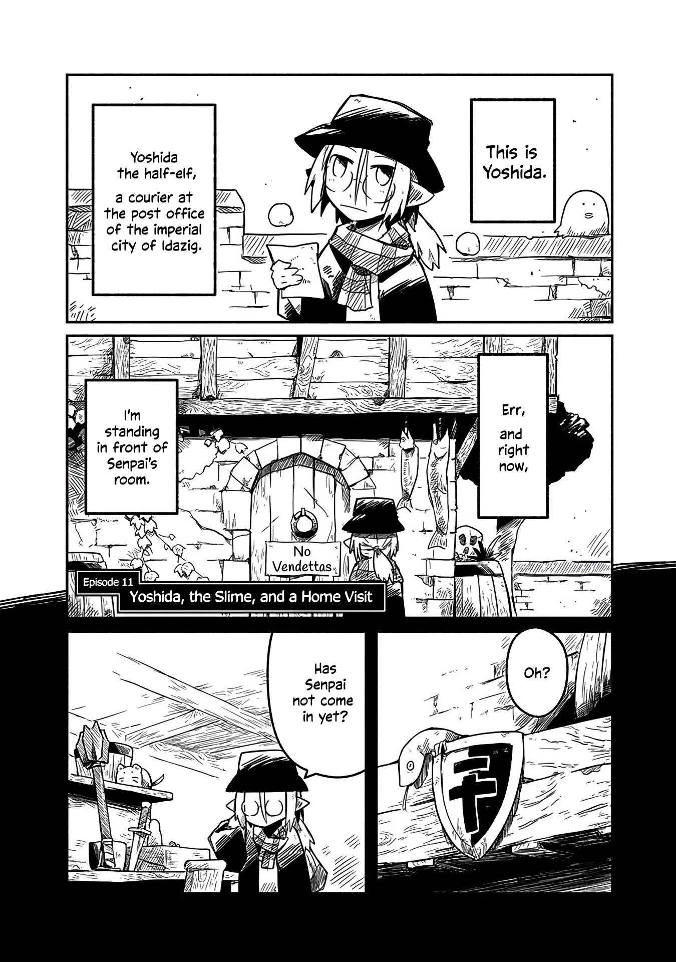 The Dragon, the Hero, and the Courier Chapter 11 page 2 - Chapter 11: Yoshida, the Slime, and the Home Visit