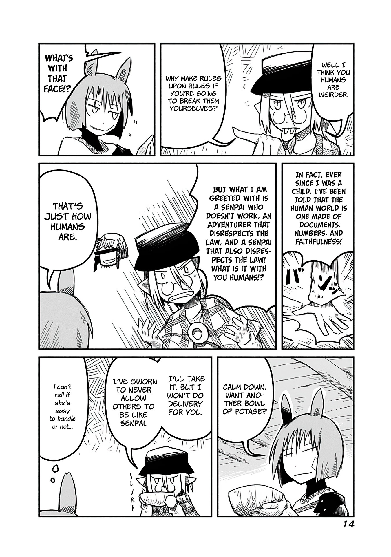 The Dragon, the Hero, and the Courier Chapter 8 page 14 - Chapter 8: Yoshida, the Adventurer, and Sabbath