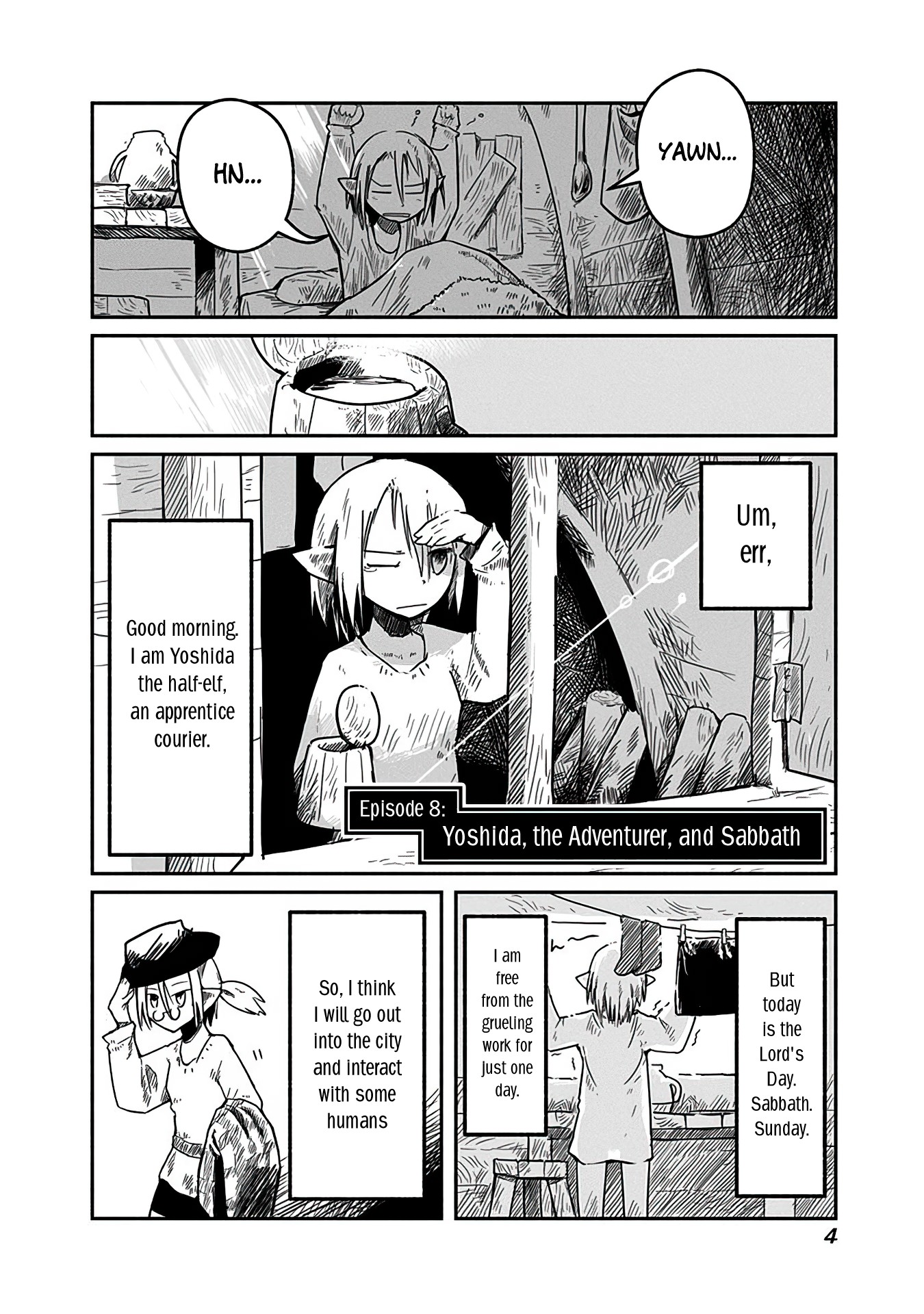 The Dragon, the Hero, and the Courier Chapter 8 page 4 - Chapter 8: Yoshida, the Adventurer, and Sabbath