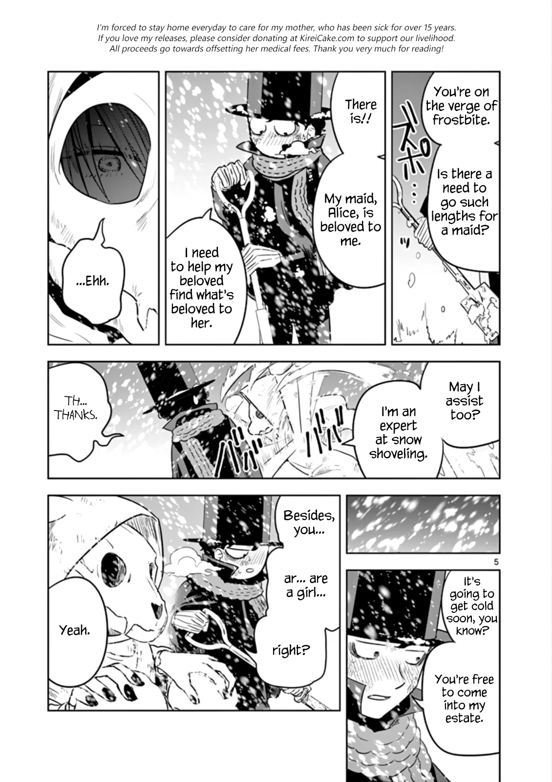 The Duke of Death and his Black Maid Chapter 30 page 5 - Chapter 30: Snow Shoveling