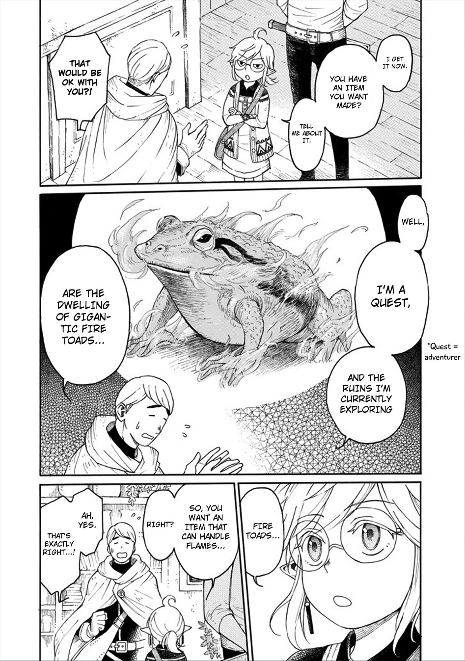The Elf and the Hunter's Item Atelier Chapter 0 page 12 - Chapter 0: Snow Crystal Brooch