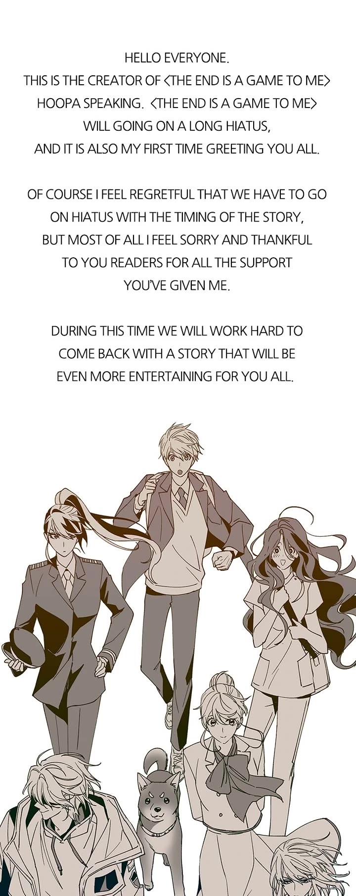 The End is a Game to Me Chapter 80.5 page 1 - Chapter 80.5: Hiatus Notice