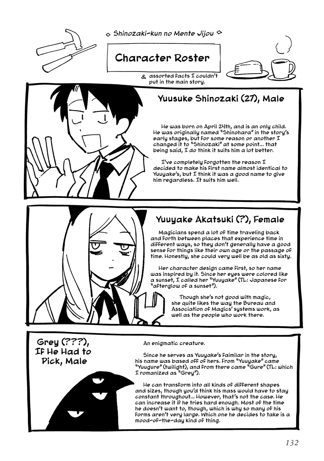 The Everyday Maintenance of Shinozaki-kun Chapter 43.1 page 1 - Chapter 43.1: Character Profiles and Afterword