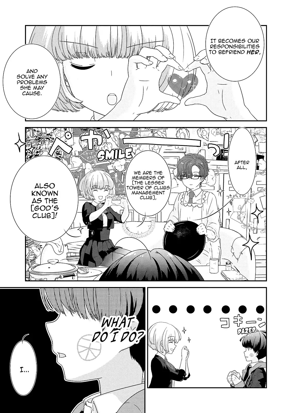 The Female God of Babel: KAMISAMA Club in Tower of Babel Chapter 2 page 17 - Chapter 2: Her Snack, Politics