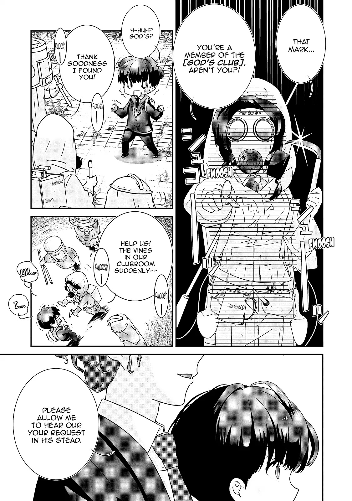 The Female God of Babel: KAMISAMA Club in Tower of Babel Chapter 2 page 9 - Chapter 2: Her Snack, Politics