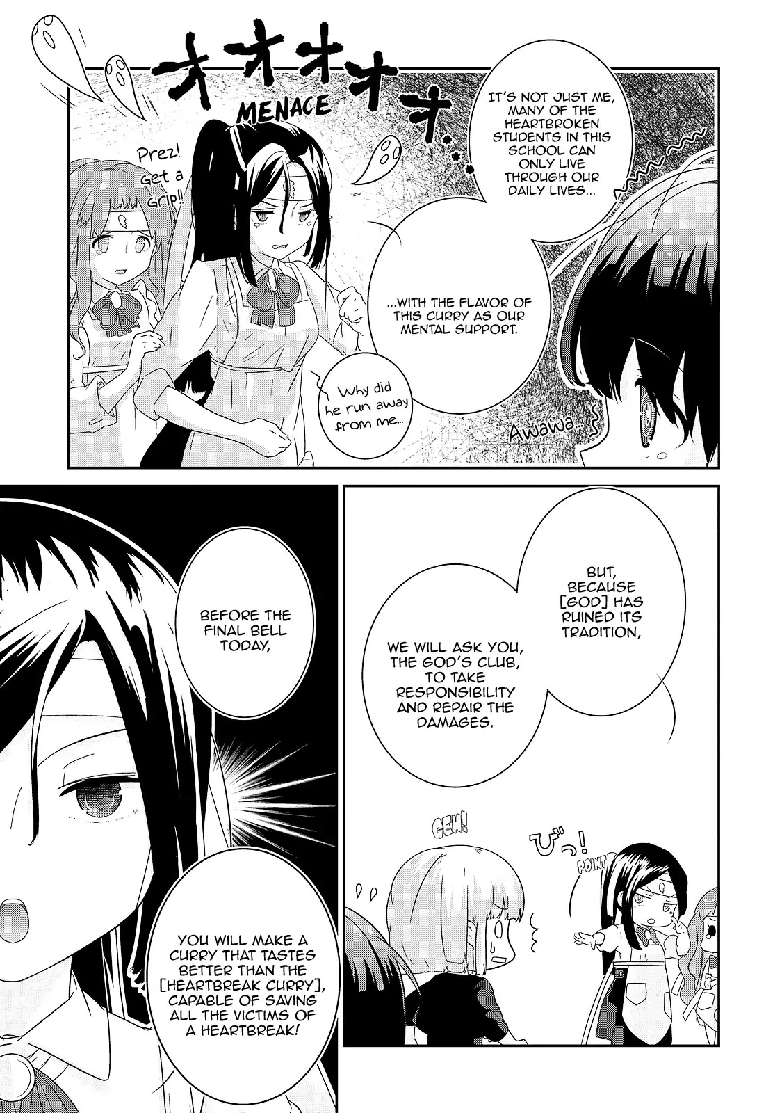 The Female God of Babel: KAMISAMA Club in Tower of Babel Chapter 3 page 7 - Chapter 3: To the Broken-Hearted, Relax, and Have Curry