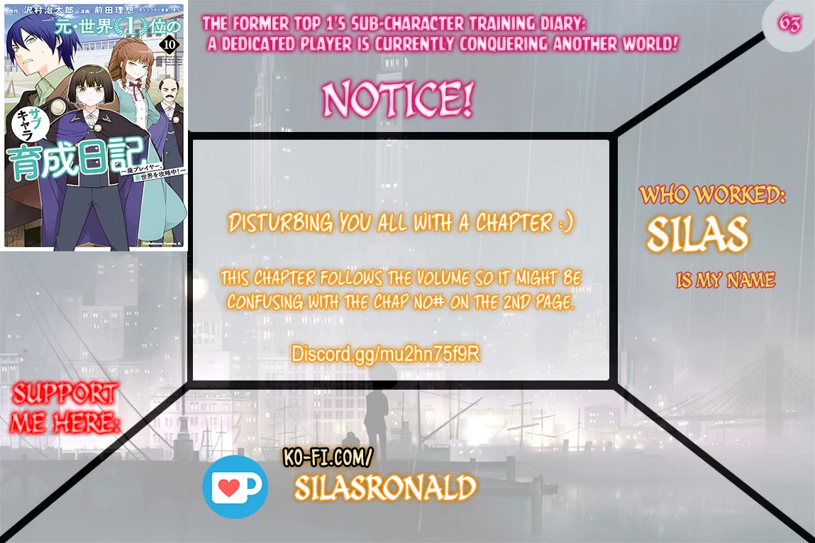 The Former Top 1's Sub-Character Training Diary ~A Dedicated Player is Currently Conquering Another World!~ Chapter 63 page 1 - Chapter 63