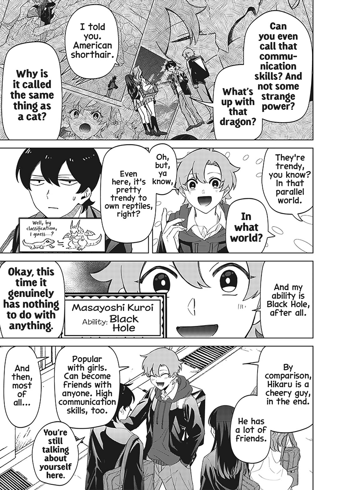The Gals Who Always Say Insane Things: My Daily Life at a Private Paranormal High School Chapter 10 page 19 - Chapter 10: Very dark ability, but very cheery personality kinda deal
