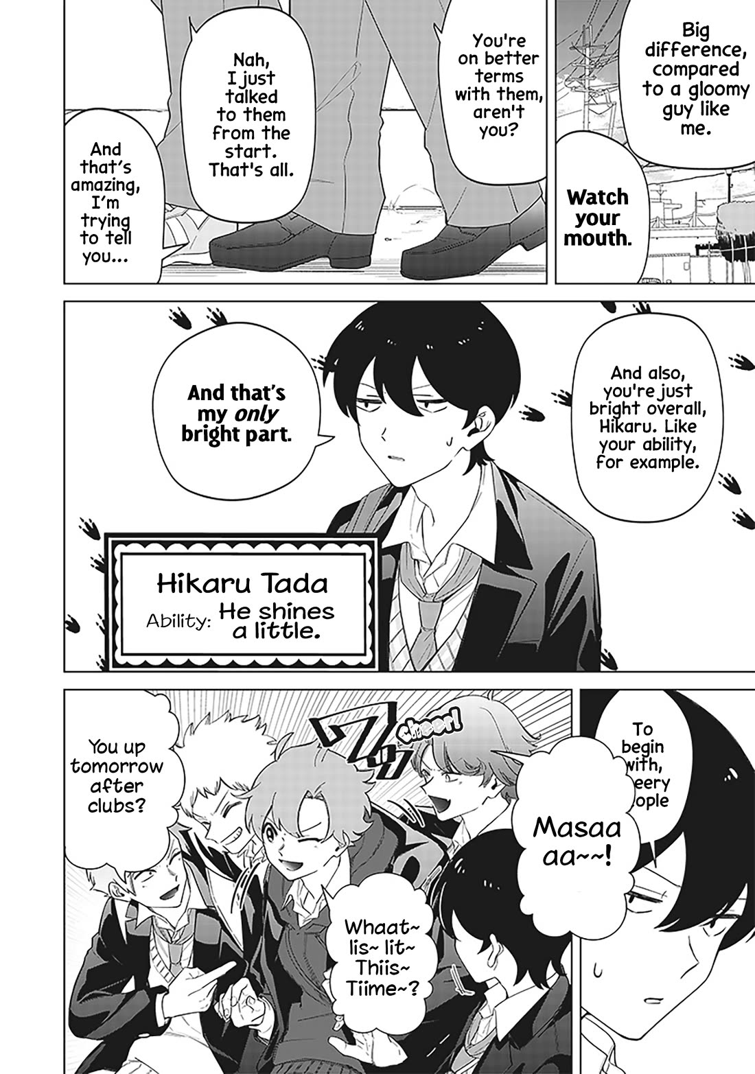 The Gals Who Always Say Insane Things: My Daily Life at a Private Paranormal High School Chapter 10 page 4 - Chapter 10: Very dark ability, but very cheery personality kinda deal