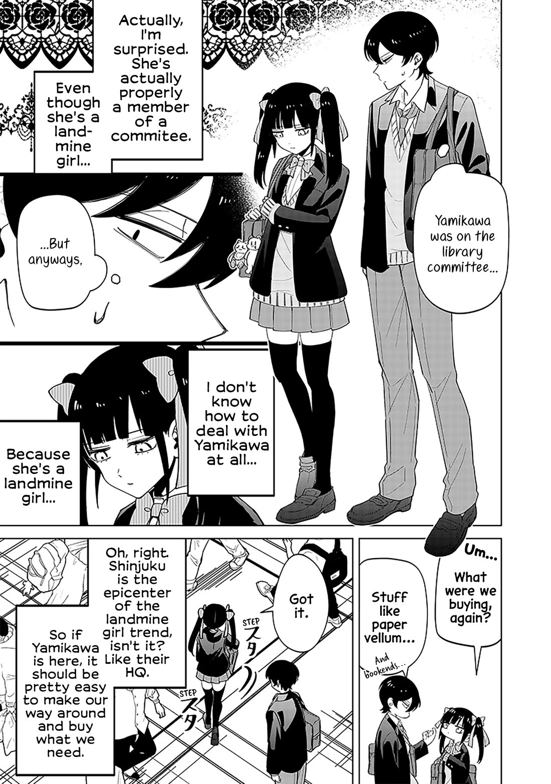 The Gals Who Always Say Insane Things: My Daily Life at a Private Paranormal High School Chapter 12 page 3 - Chapter 12: Landmine girl, yet first time in Shinjuku kinda deal