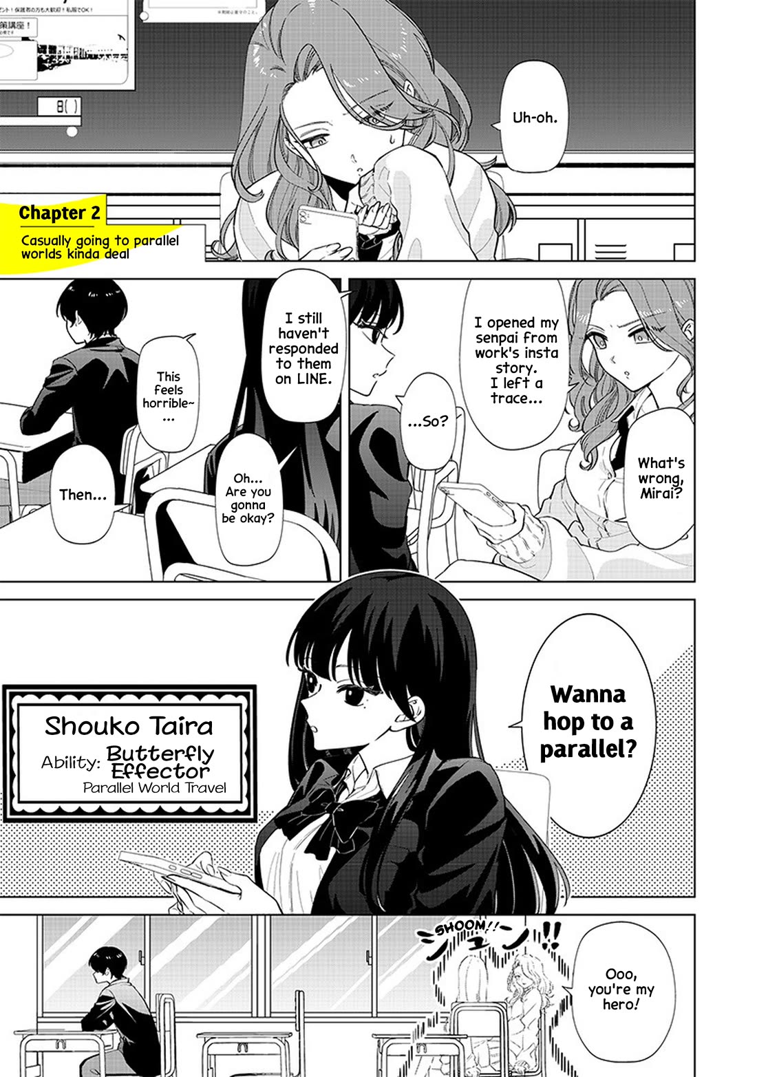 The Gals Who Always Say Insane Things: My Daily Life at a Private Paranormal High School Chapter 2 page 2 - Chapter 2: Casually going to parallel worlds kinda deal