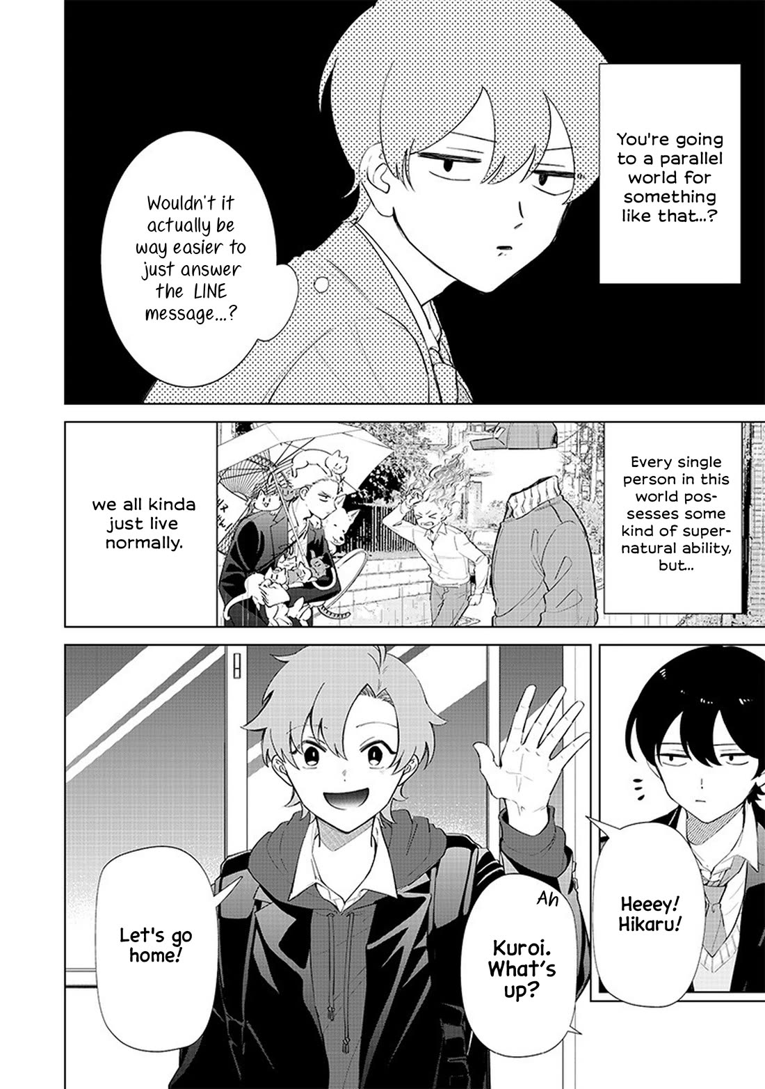 The Gals Who Always Say Insane Things: My Daily Life at a Private Paranormal High School Chapter 2 page 3 - Chapter 2: Casually going to parallel worlds kinda deal