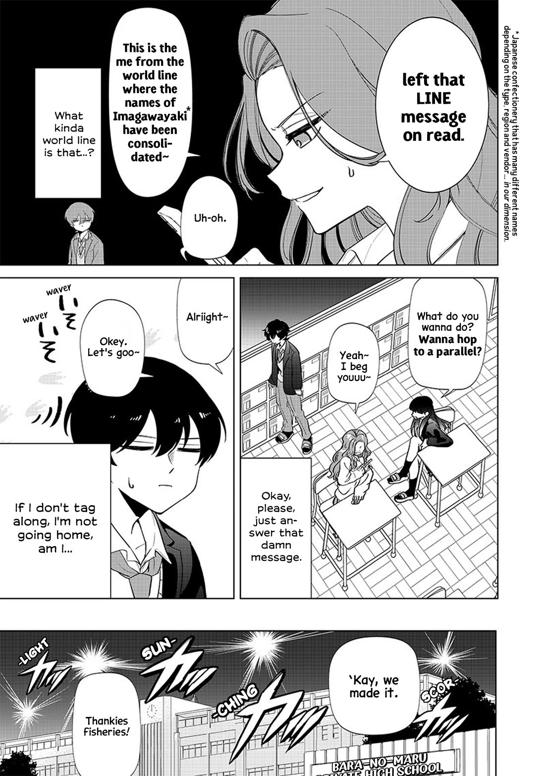 The Gals Who Always Say Insane Things: My Daily Life at a Private Paranormal High School Chapter 2 page 6 - Chapter 2: Casually going to parallel worlds kinda deal