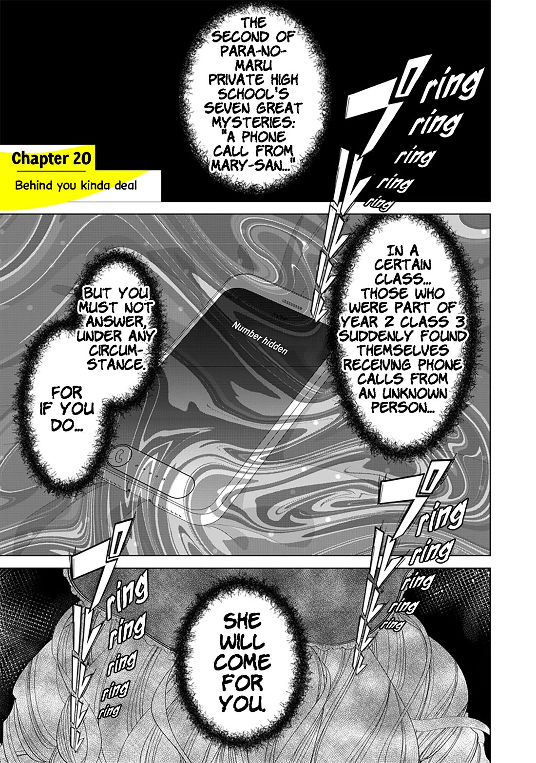 The Gals Who Always Say Insane Things: My Daily Life at a Private Paranormal High School Chapter 20 page 1 - Chapter 20: Behind you kinda deal