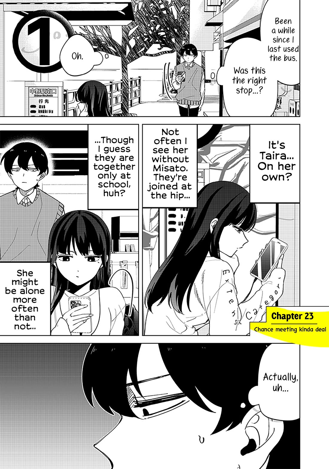The Gals Who Always Say Insane Things: My Daily Life at a Private Paranormal High School Chapter 23 page 1 - Chapter 23: Chance meeting kinda deal