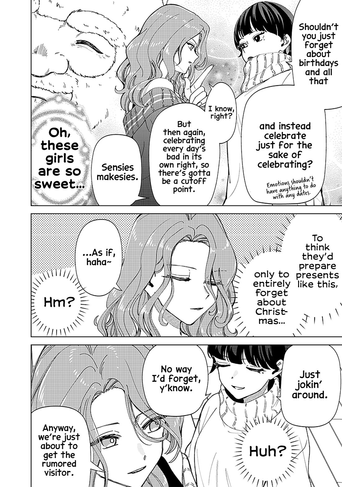 The Gals Who Always Say Insane Things: My Daily Life at a Private Paranormal High School Chapter 25.5 page 4 - Chapter 25.5: Christmas Special Edition