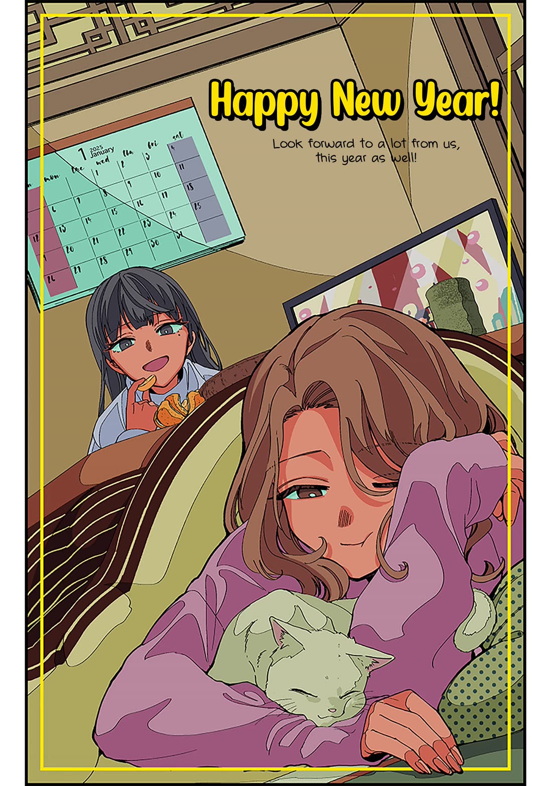 The Gals Who Always Say Insane Things: My Daily Life at a Private Paranormal High School Chapter 25.52 page 1 - Chapter 25.52: New Year's special illustration