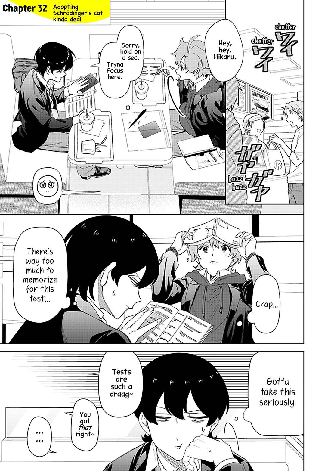 The Gals Who Always Say Insane Things: My Daily Life at a Private Paranormal High School Chapter 32 page 1 - Chapter 32: Adopting Schrödinger's cat kinda deal