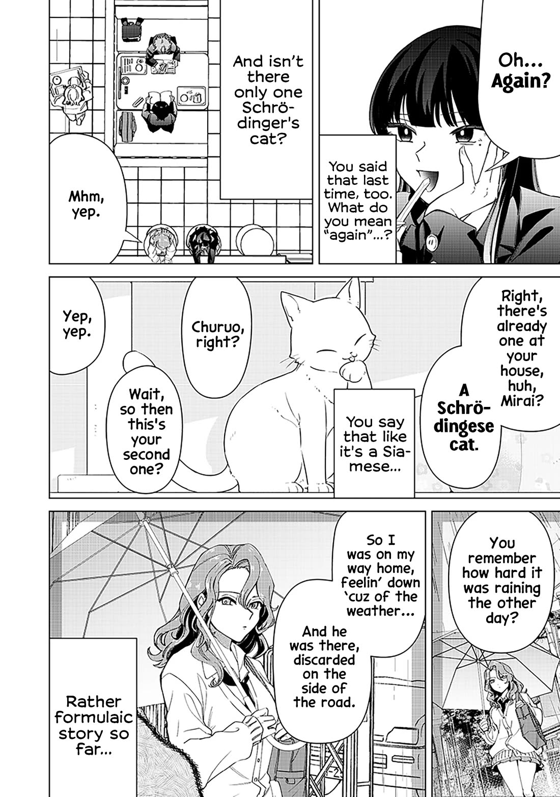 The Gals Who Always Say Insane Things: My Daily Life at a Private Paranormal High School Chapter 32 page 4 - Chapter 32: Adopting Schrödinger's cat kinda deal