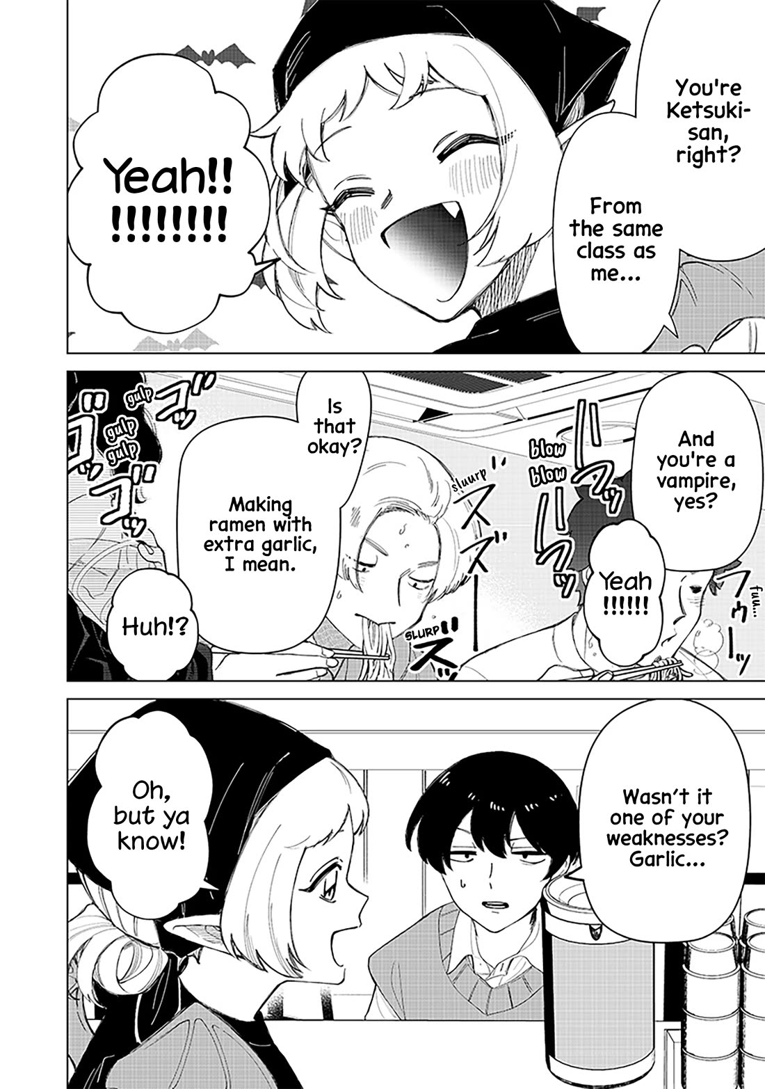 The Gals Who Always Say Insane Things: My Daily Life at a Private Paranormal High School Chapter 33 page 4 - Chapter 33: A vampire with tons of extra garlic kinda deal