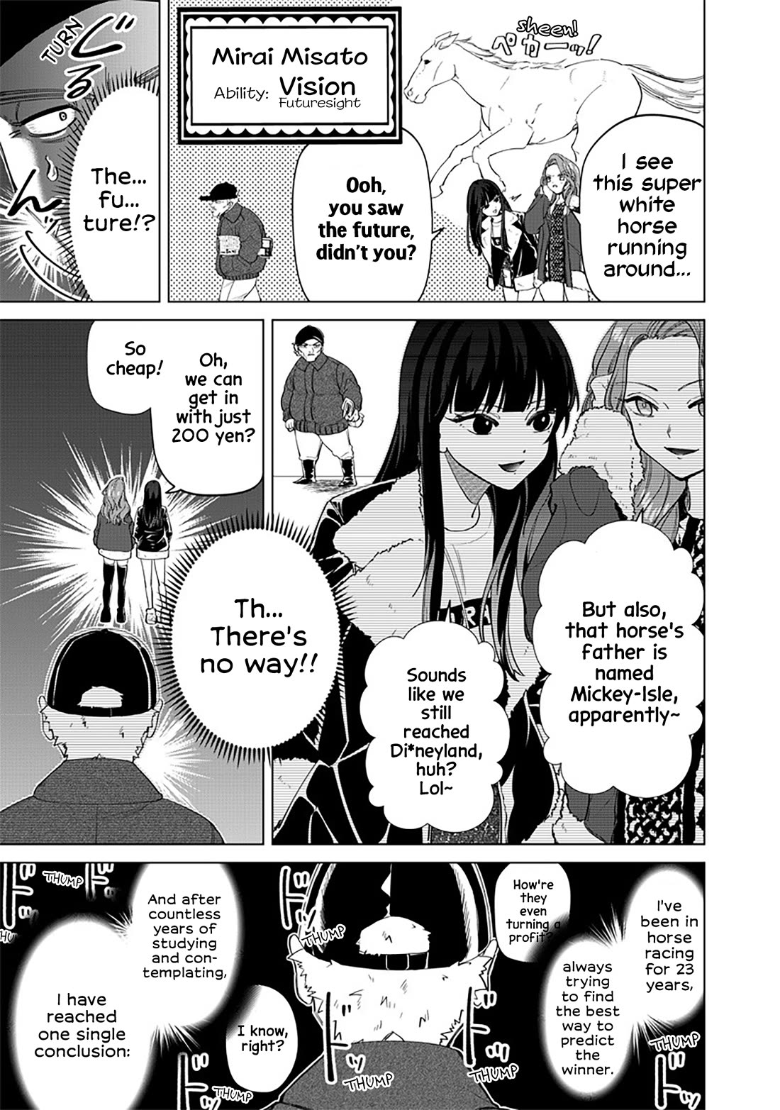 The Gals Who Always Say Insane Things: My Daily Life at a Private Paranormal High School Chapter 5 page 4 - Chapter 5: Having foresight, but gambling normally kinda deal